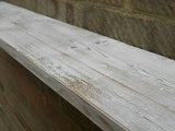 Handmade Shabby chic country rustic distressed white wash reclaimed wood shelf