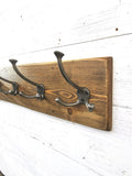 Copy of Handmade Reclaimed Victorian boards wooden Rustic Hat and Coat Rack Triple hooks
