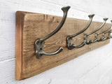 Copy of Handmade Reclaimed Victorian boards wooden Rustic Hat and Coat Rack Triple hooks