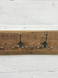 Copy of Handmade Reclaimed Victorian boards wooden Rustic Hat and Coat Rack Triple hooks