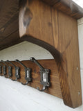 Handmade Coat Rack with Shelf – School Style Numbered Hooks Rustic looking wood