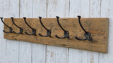 Handmade Reclaimed Victorian boards wooden Rustic Hat and Coat Rack Triple hooks