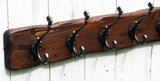 Handmade Reclaimed Wood Cottage Country Vintage style Coat & Hat Rack with Ornate decor hooks
