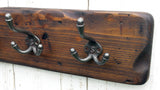 Handmade Reclaimed Wood Cottage Country Vintage style Coat & Hat Rack with Triple hooks