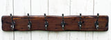Handmade Reclaimed Wood Cottage Country Vintage style Coat & Hat Rack with Acorn style hooks