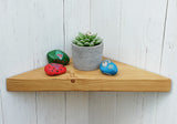 CHUNKY RUSTIC WOODEN SOLID WOOD FLOATING CORNER SHELF 3 LARGER SIZES /10 COLOURS
