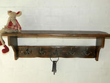 Reclaimed wood Hat & Coat Rack with shelf Cottage Country style with Triple hooks