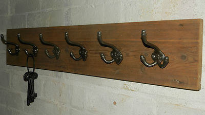 Handmade Reclaimed wood Hat and Coat Rack Rustic Shabby Eco with Triple hooks