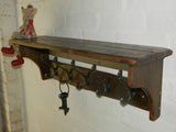Reclaimed wood Hat & Coat Rack with shelf Cottage Country style with Ornate Decor hooks