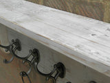 Reclaimed wood Hat and Coat Rack with shelf Rustic Rustic Shabby Chic white wash with Adison hooks