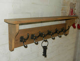 Reclaimed wood Hat and Coat Rack with shelf Rustic Shabby Eco with Adison hooks