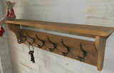 Reclaimed wood Hat and Coat Rack with shelf Rustic Shabby Eco 3 to 10 hooks