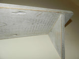 Vintage Shabby chic country style rustic distressed white wash solid wood shelf