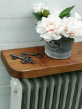 14cm deep Solid Pine wood Rustic Radiator Mantel Shelf rounded curved edges, Incl. concealed brackets